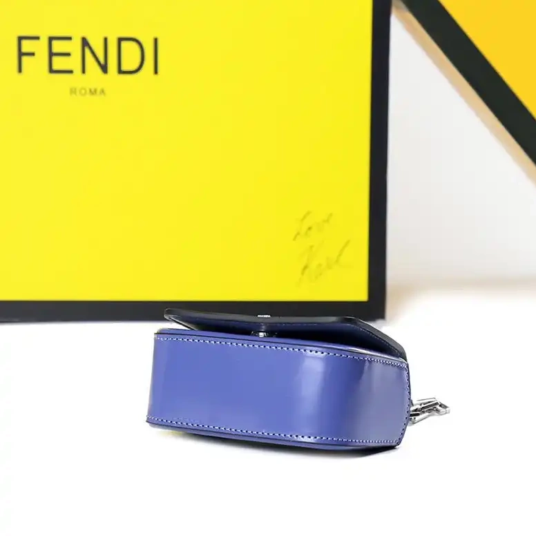 Affordable Bag F Nano Leather In Blue Calf Fendi 0605
